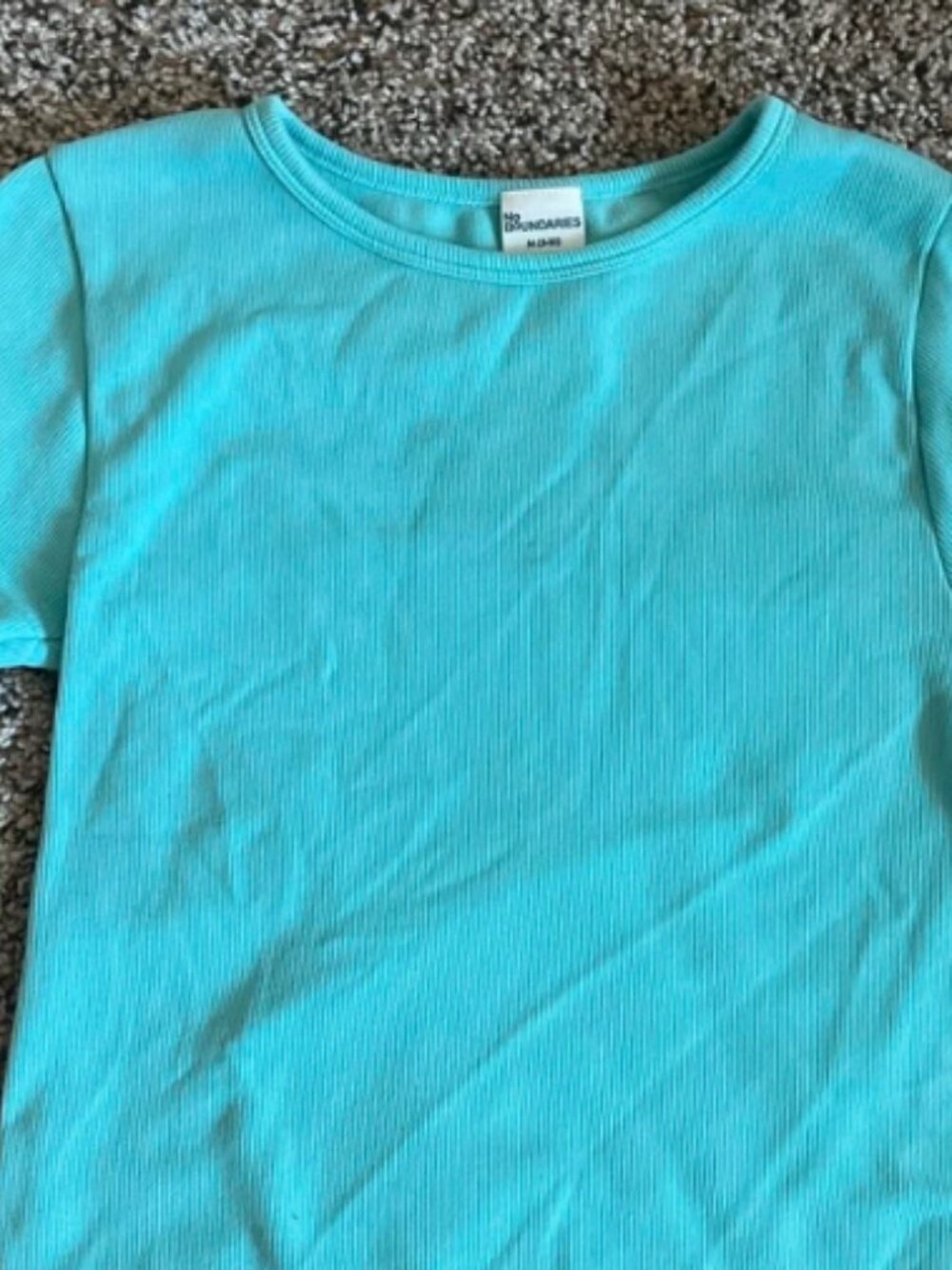 Medium Turquoise ribbed baby tee